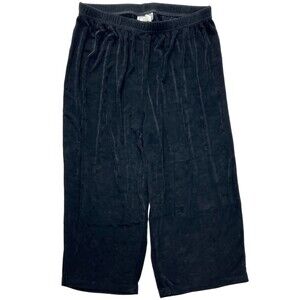 VTG The Travel Collection Pull On Slinky Capri Pants Gaucho Stretch Black SZ 1X